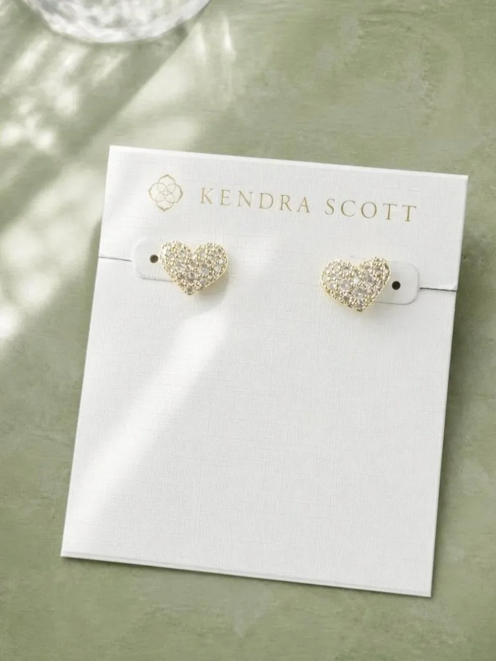 Kendra Scott Ari Gold Pavé Heart Stud Earrings
